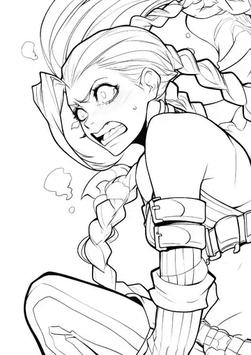 Jinx fierce expression coloring page